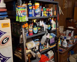 Lots of cleaning supplies