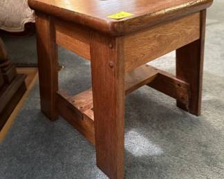 heavy modern Mission style oak foot stool