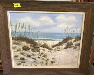 oil painting of beach