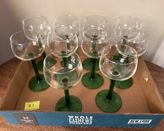 Glasses with green stems