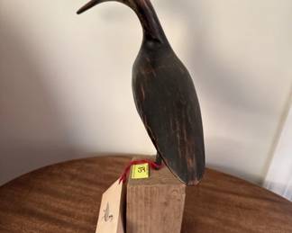 • Hand Carved Shore Bird Decoy by artist Wayne Baker