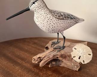 • Hand Carved Shore Bird Decoy by artist Cork McGee