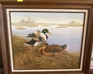 oil painting of ducks