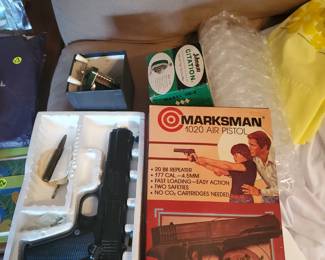 BB gun from 70s in box $45.00
Old fishing items