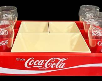 Vintage CocaCola Serving Tray  Glasses