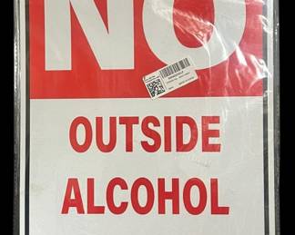 No Outside Alcohol Permitted Sign