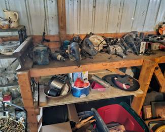 Power tools, heat guns, drills, sander, circular and jig saws 