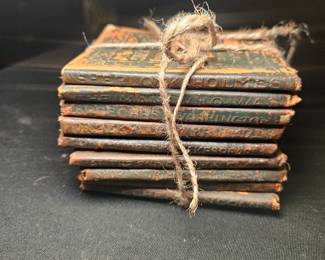 Mini leather library books