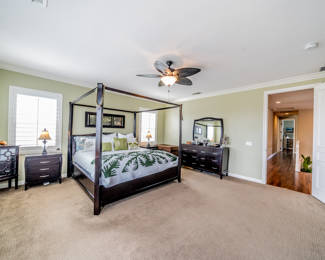California King Canopy Bed, 2 end tables, dresser with mirror