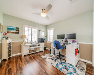 Desk
Tall accent chest
Console