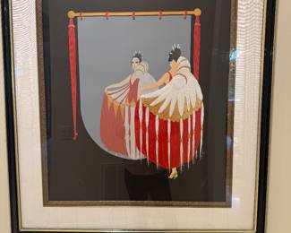 Erte, "The Mirror" Serigraph, Signed with COA