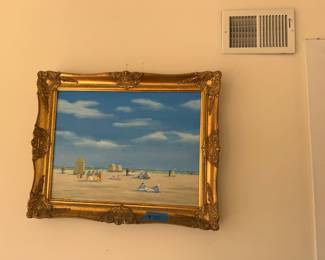 Old fashioned beach painting