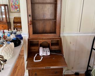 Antique desk and cabinet