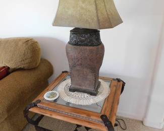 Adnet Hemes Style End table. "Equestrian Ranch" Coffee table also available.