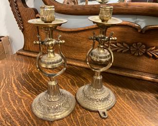 Vintage brass candle holder wall sconce