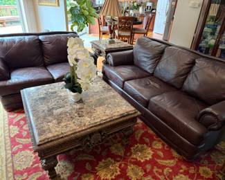 Leather Sofa and Loveseat