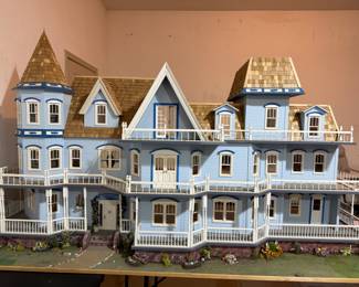 Custom Made Dollhouse 8' Foot Long Base, Fully Lights