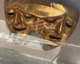 Venetian mask in lucite box