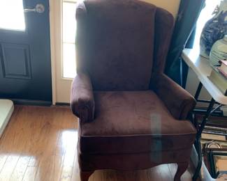 #61 Rust Corduroy Wingback Chair $75.00