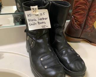 #31 Harley Davidson Size 10.5 Black Leather Shift Boots $45.00