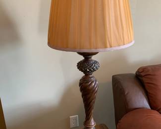 #139 Set of 2 Wood Look Lamps - 38" Tall $60.00