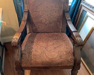 #57 Wood Carved Arm Side Chair $75.00