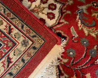 #6 8x10 hand knotted rug in red and blues $400.00