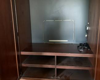 #161 Broyhill Entr. Center w/2 Doors (Bend Back) & 2 Drawers & 4 Shelves - Upstairs - You must bring your own help and move downstairs - 44x24x79 $75.00