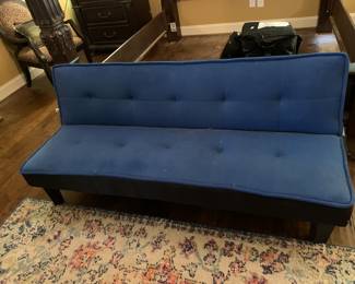 #16 Blue Button Back Futon sofa - Twin Size - (as is ) $45.00