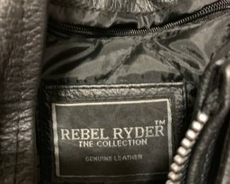 #152 Rebel Ryder Collection Leather Motorcycle Jacket Size 46 w/Zipper Sleeves $150.00