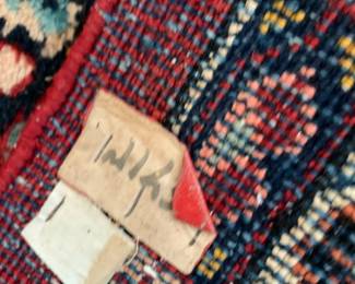 #59 100% Wool Hand-Knotted Oriental Rug from Iran - Red/Navy Print - 11x13' Rug $1,200.00