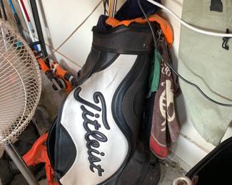 #102 Titleist Black Golf Bag w/misc. Clubs $35.00