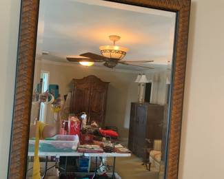 #138 Rectangular Beveled Mirror w/woven design on Frame - 29x41 $100.00