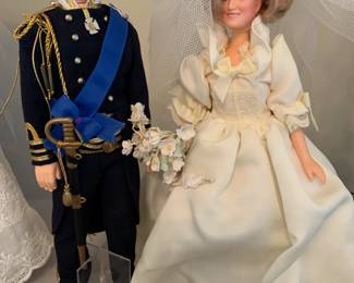 #204 Princess Diana and Prince Charles in Wedding Outfits Dolls Lot of 2 $25.00