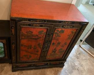 #8 Antique Side Cabinet w/2 doors, Shanxi Origin of Elm, Chinese Oak - 30Lx16Wx35H is Circa 1850-1880 - Has Front Door Cracked - Missing Metal Slide Lock $1,800.00