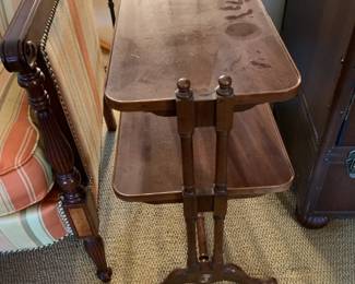 #124 Wood 2 Shelf End Table - 12x24x24 $40.00