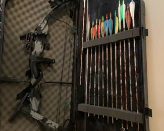 #170 Thunder Flite Graphite Compound Bow w/arrows in Hard Shell Case $100.00