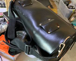 #179 vinyl motor cycle bag 17 long $25.00