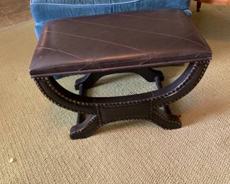 #133 Black Ottoman w/nailhead Trim - 24x14x15 $75.00