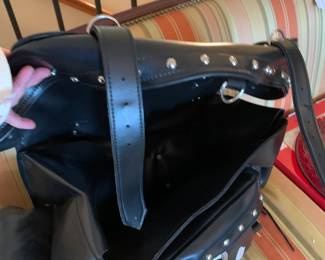#196 motorcycle bag vinyl 24x12x12 $50.00