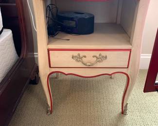 #81 Kindel French Provencial Bed Side Table w/1 shelf & 1 Drawer - 20x16x27 - w/brass handles & Feet $30.00