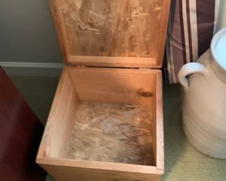 #175 Wood Box Square Storage Trunk w/upholstered Leopard Print - 13x13x11T $30.00