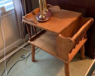 #165 Wood Maple End Table w/magazine Sides - 16x21x24 $75.00