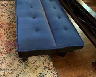 #16 Blue Button Back Futon sofa - Twin Size - (as is ) $45.00