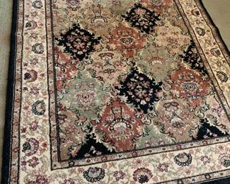 #210 Black/Cream Machine Made Rug - 85x63 $40.00
