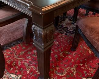 #1 Dark Brown Ashley dining table with 6 heavy chairs (2 captains Chairs) 2 leaves 74-108x45x31 $325.00
