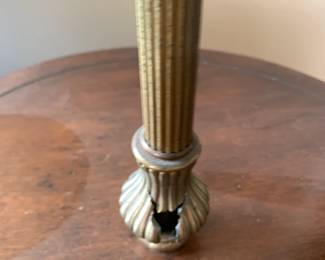 #136 Wood Table Floor Lamp (as is broken spot) - 54" Tall $20.00