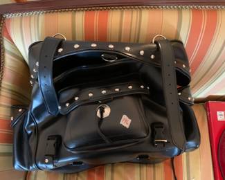 #196 motorcycle bag vinyl 24x12x12 $50.00