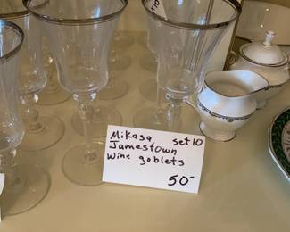 #205 Mikasa Jamestown Wine Goblets $50.00