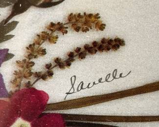 #68 Set of 2 Offset Lithograph of Flower Designs signed by Savelle $75.00